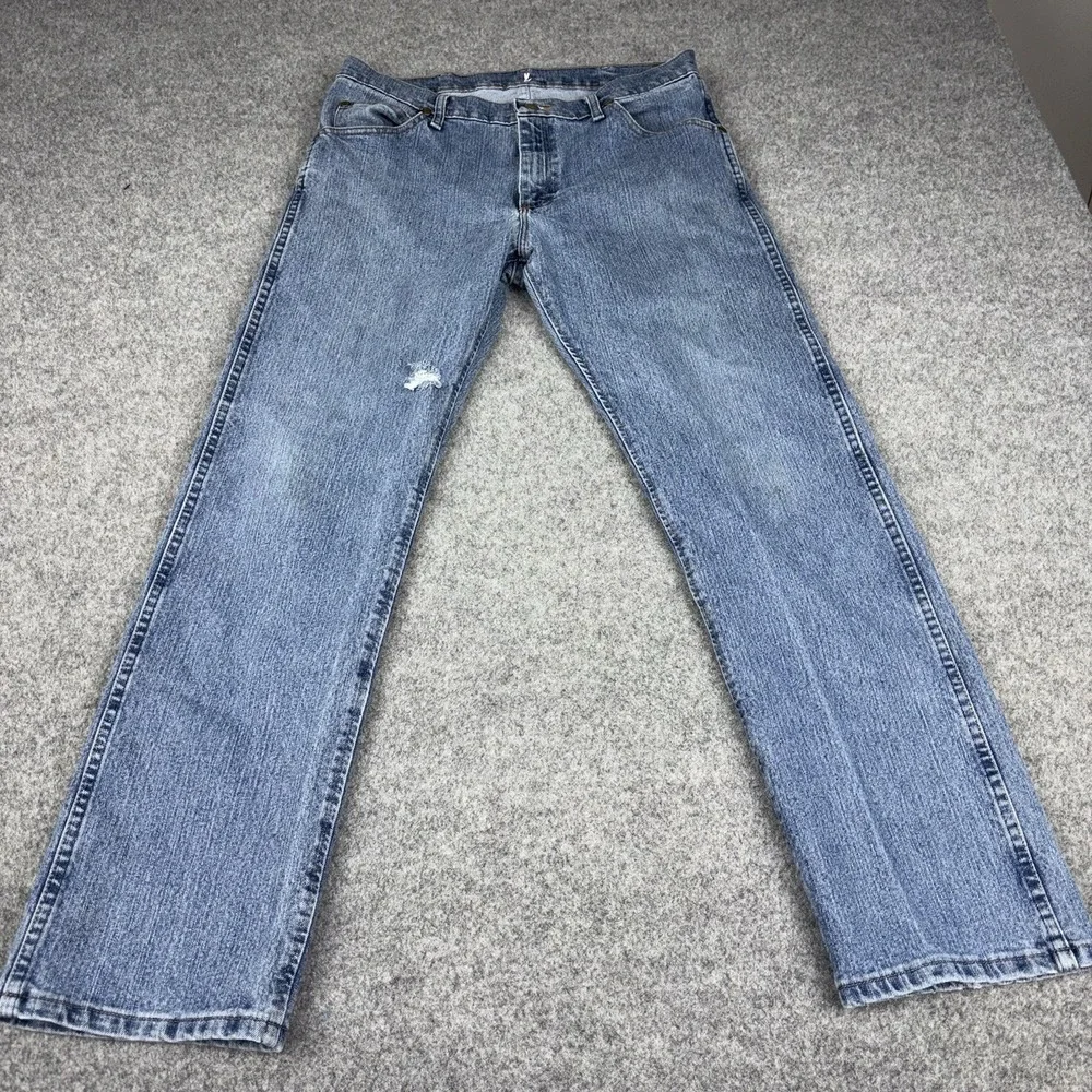 Wrangler Western Jeans Mens 34x32 Medium Wash 47MACMT Cowboy Rodeo Work Denim